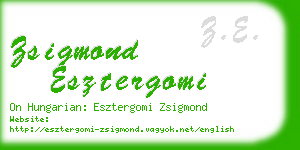 zsigmond esztergomi business card